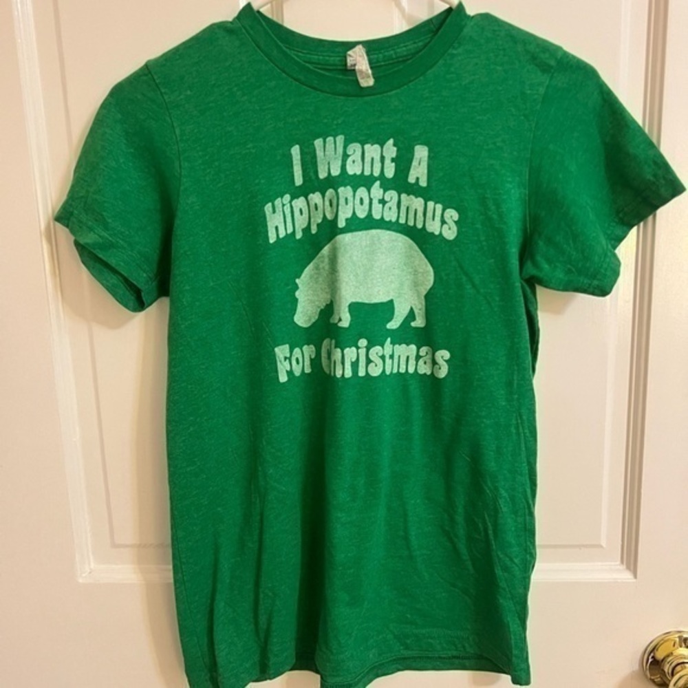 Girls I want a Hippopotamus for Christmas shirt. Size large.